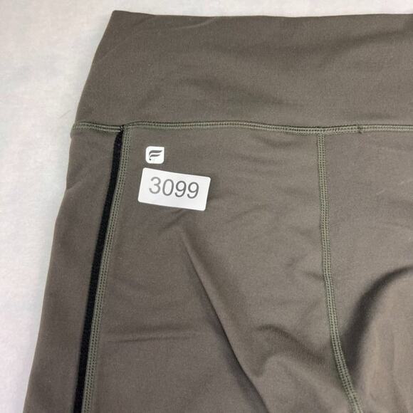 Fabletics Leggings Womens M Black Green Stretch Yoga Gym High Rise Activewear - Picture 3 of 10